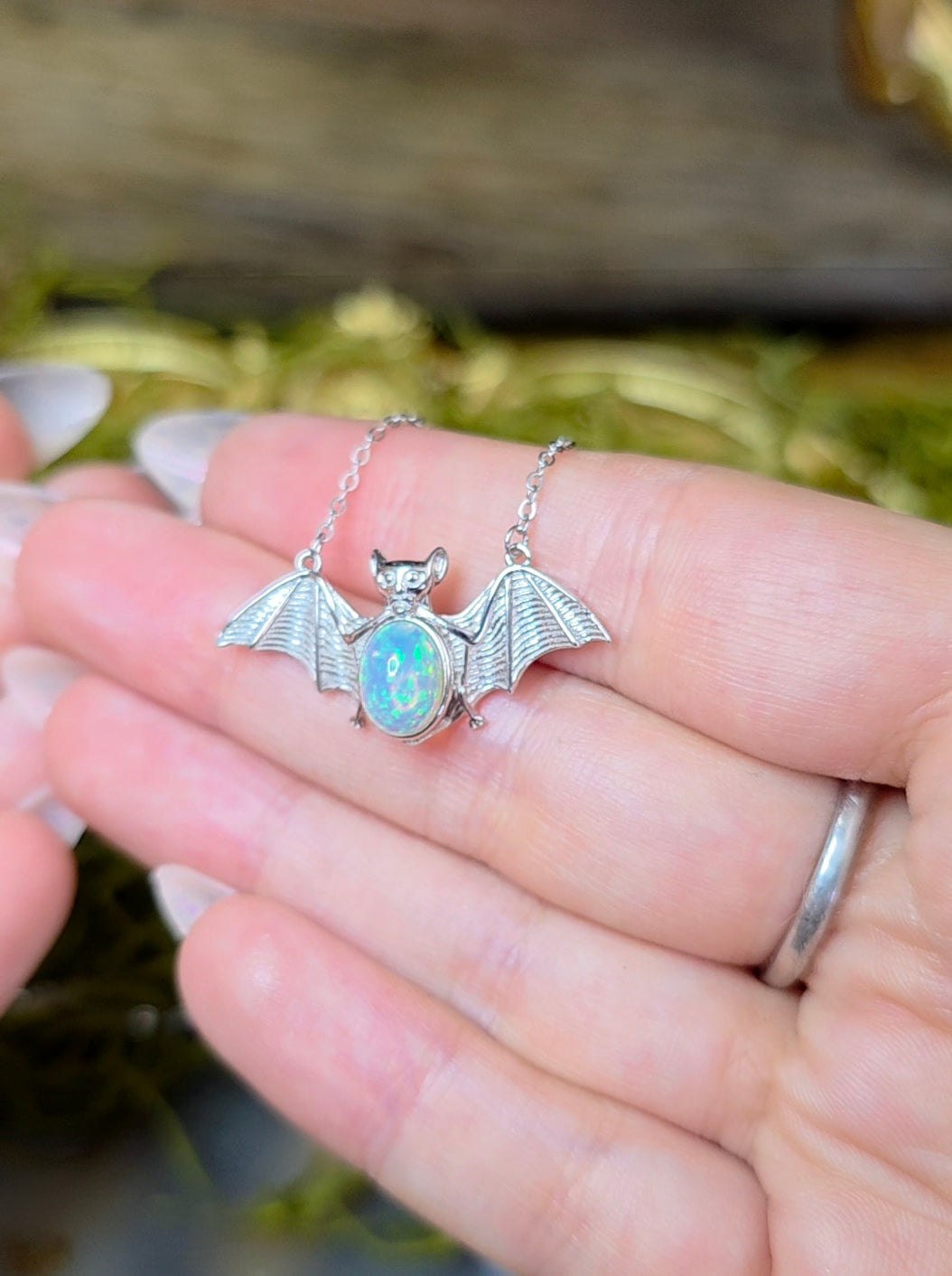 Opal Bat Pendant B