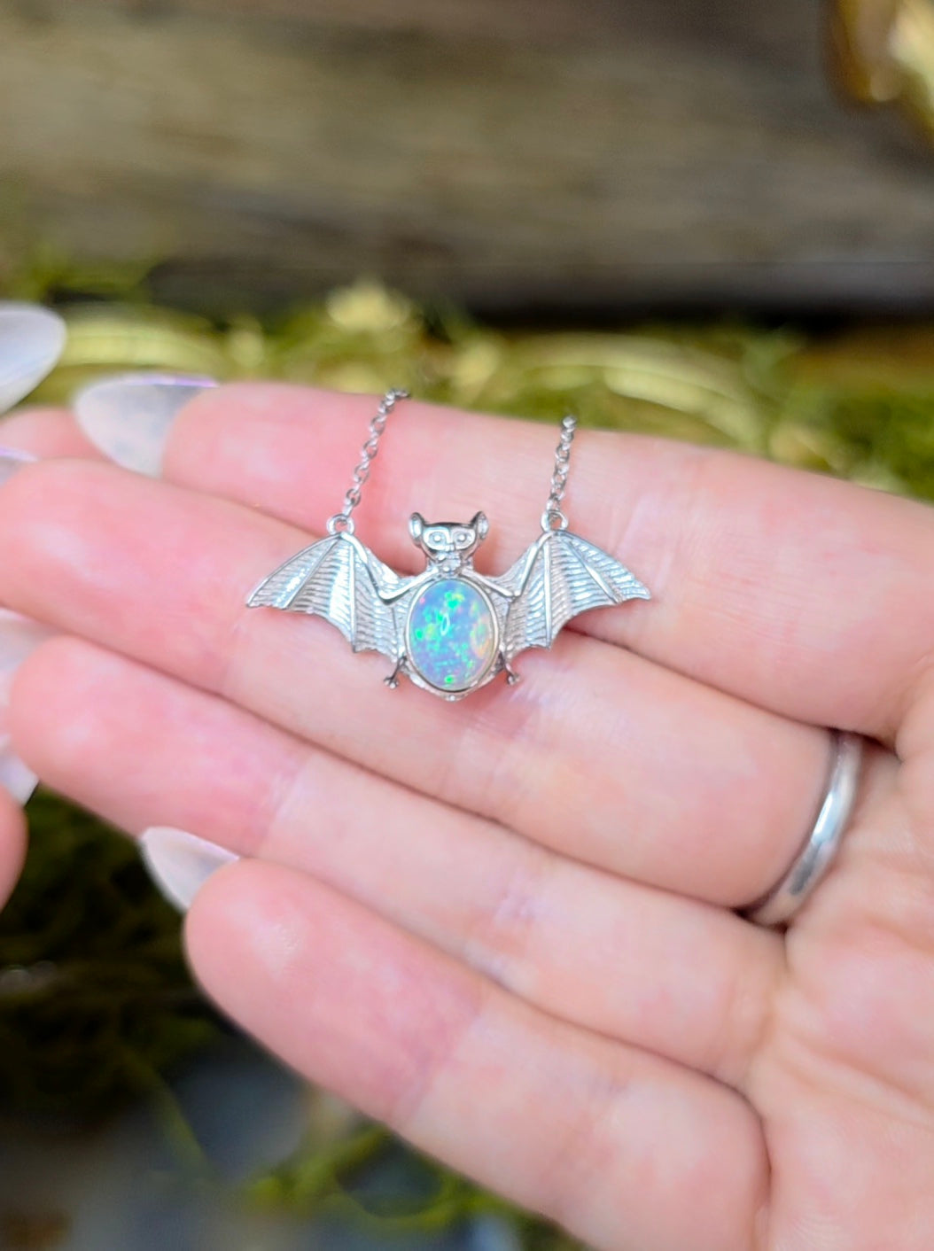 Opal Bat Pendant B
