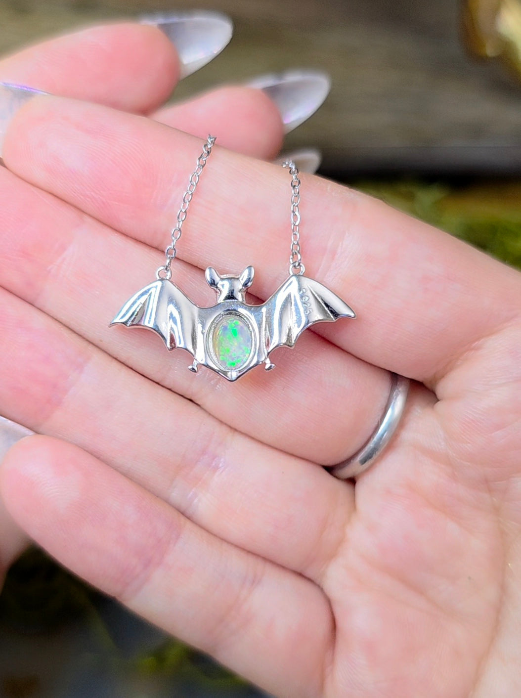 Opal Bat Pendant B