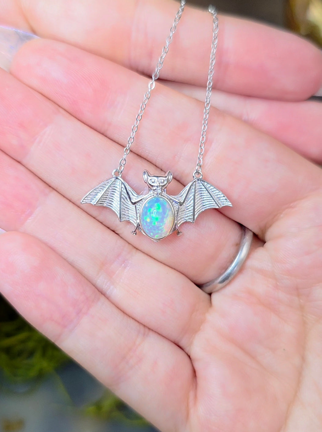 Opal Bat Pendant B