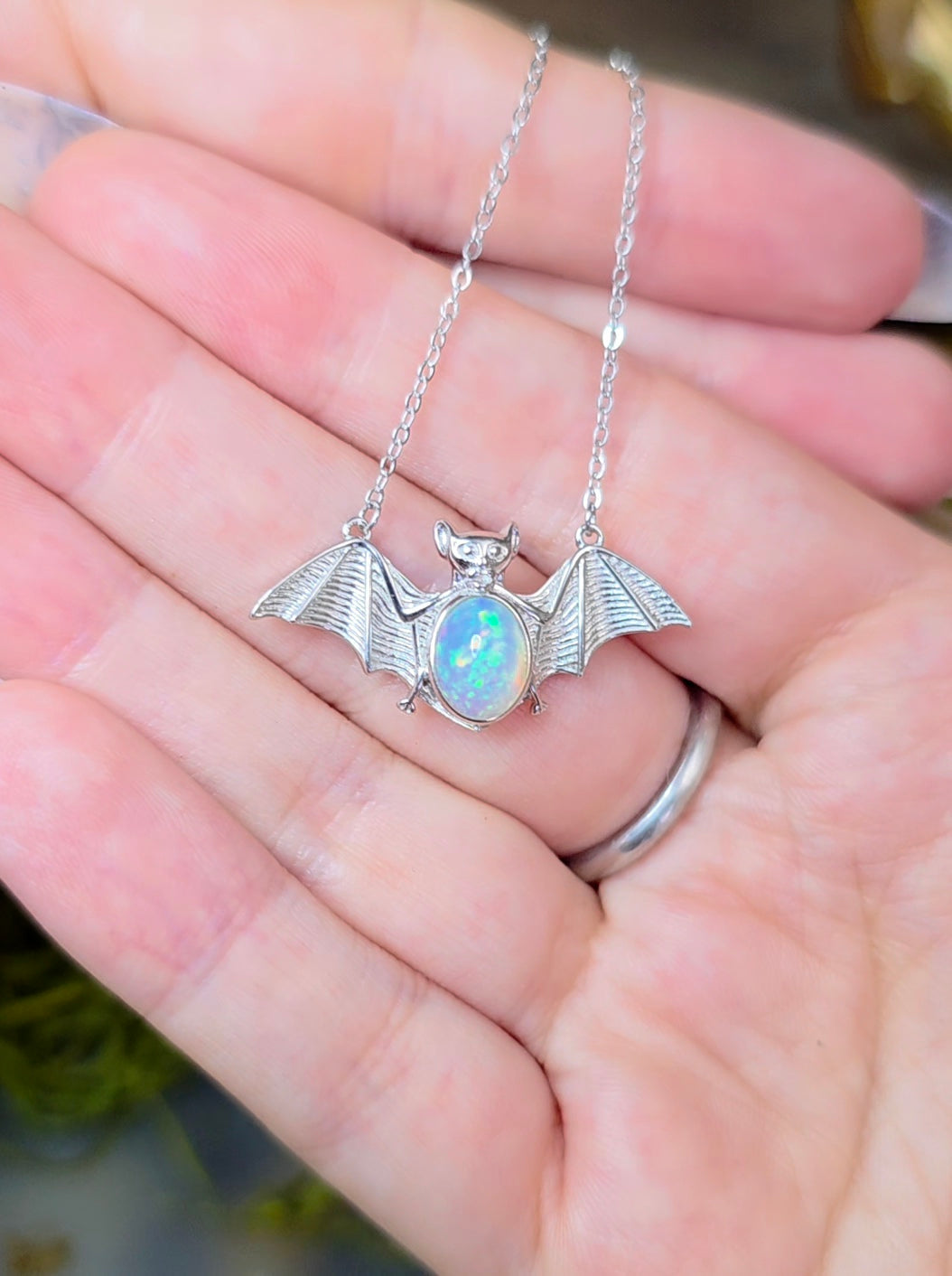 Opal Bat Pendant B