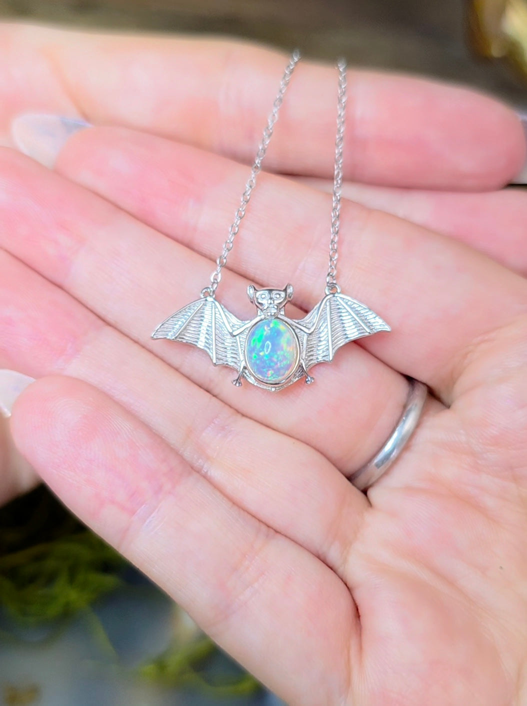 Opal Bat Pendant B