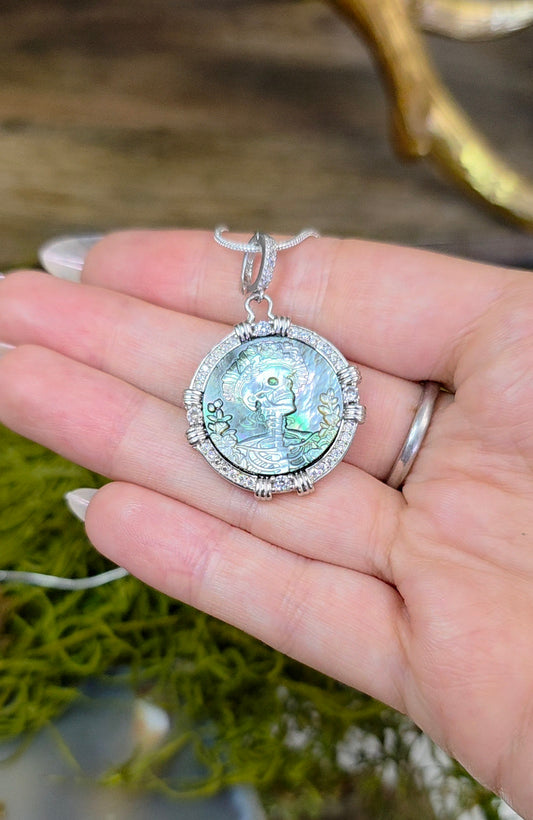 Black Shell Skeleton Pendant