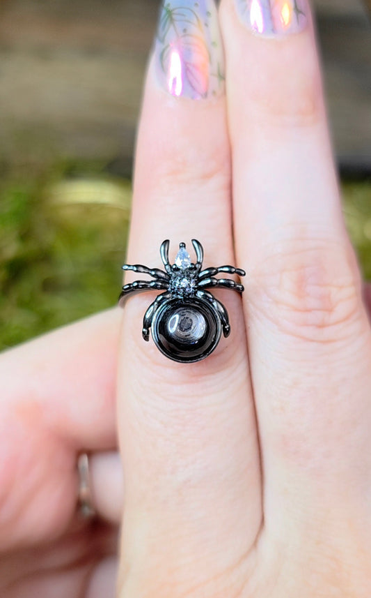 Hypersthene Spider Ring