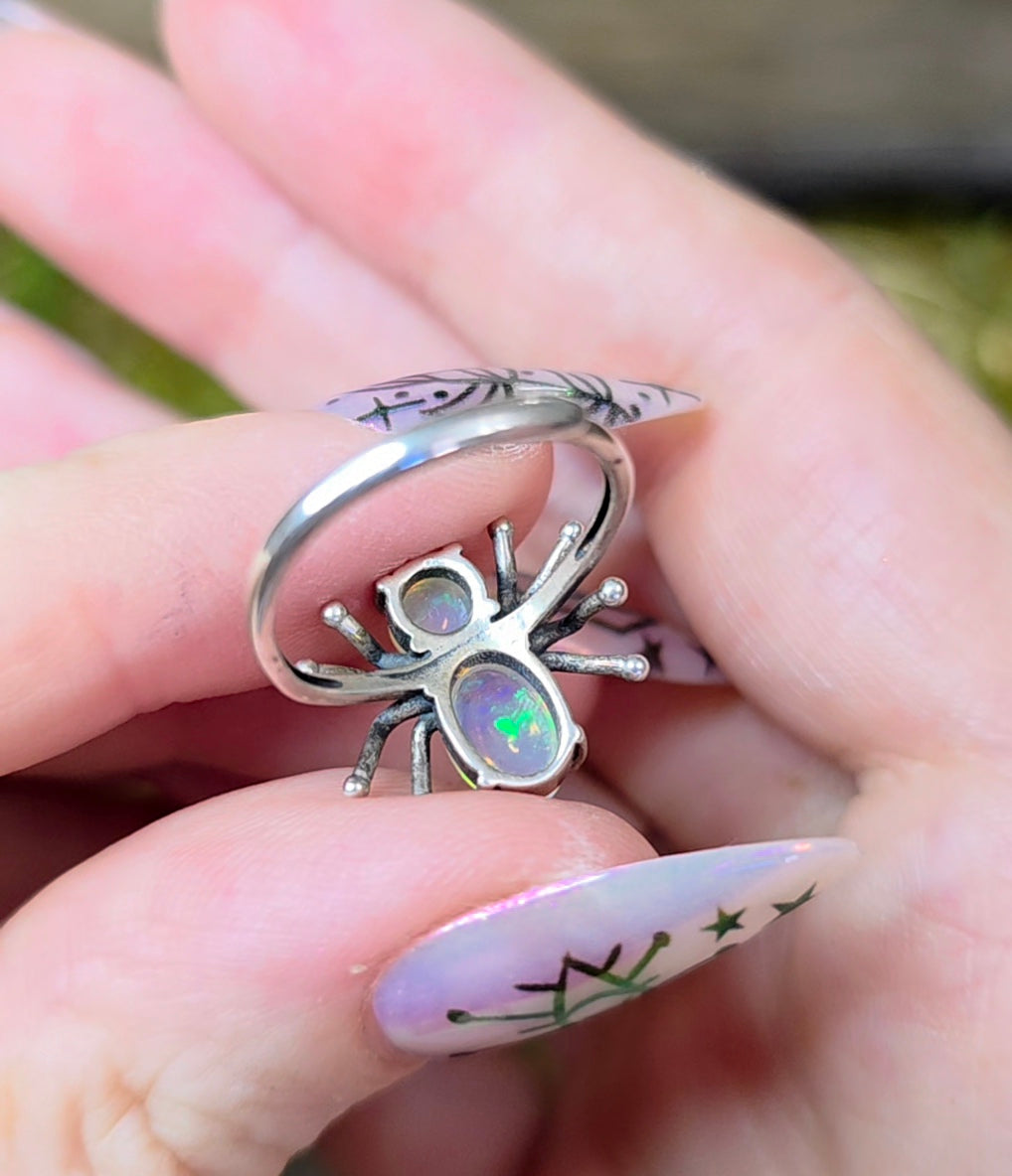 Opal Spider Ring