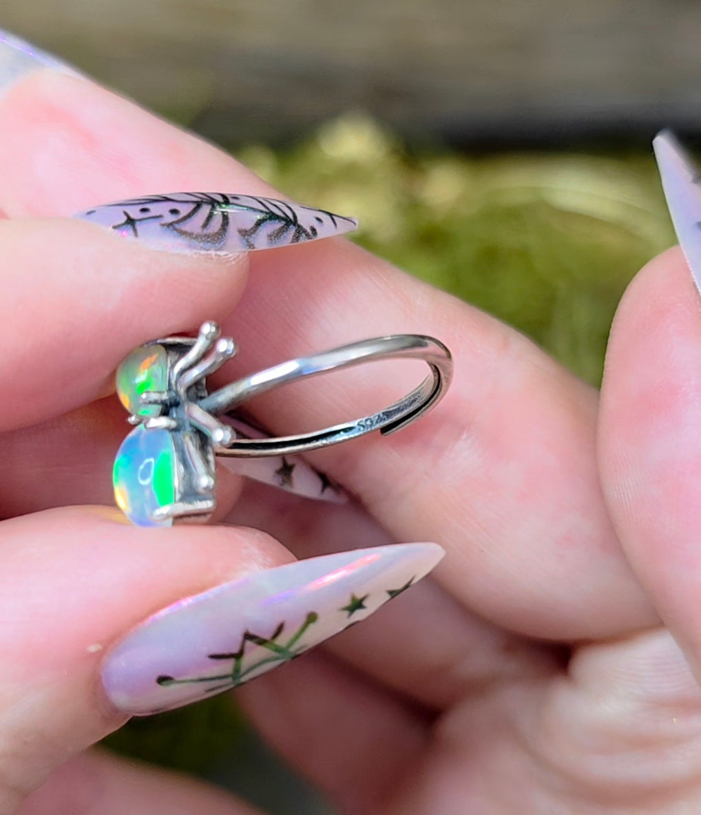 Opal Spider Ring