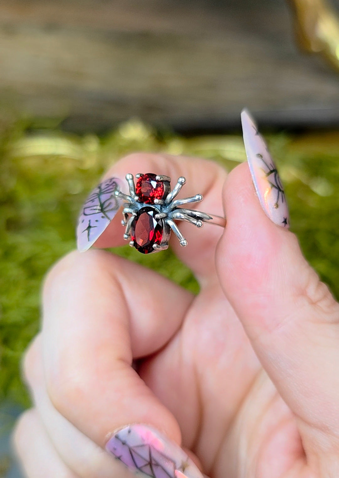 Garnet Spider Ring