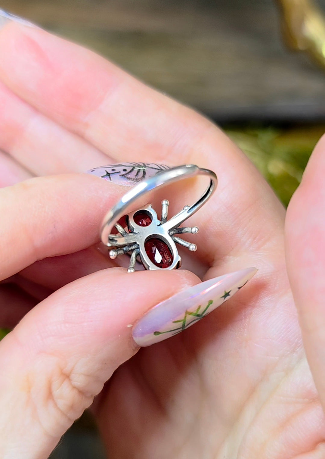 Garnet Spider Ring