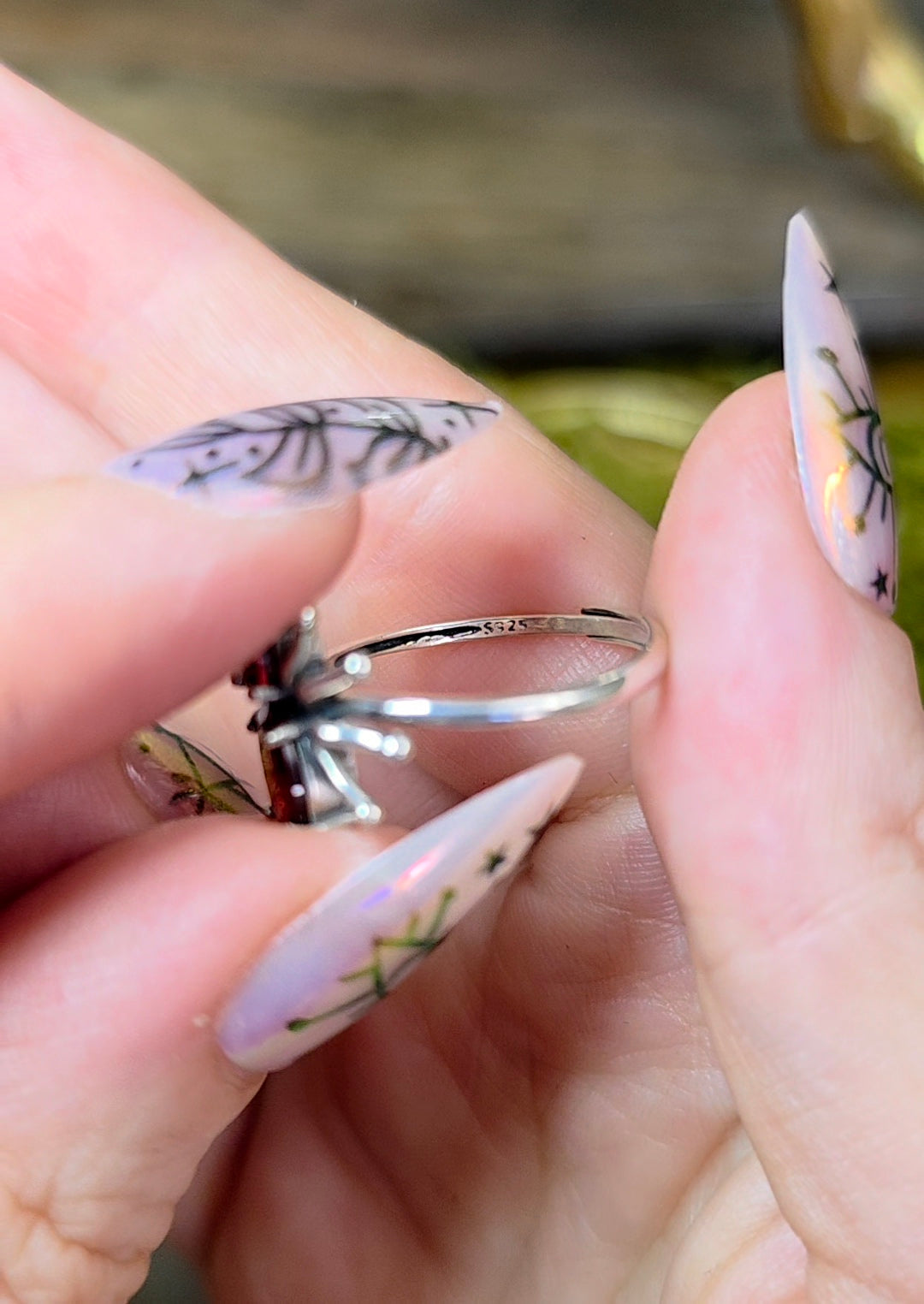 Garnet Spider Ring