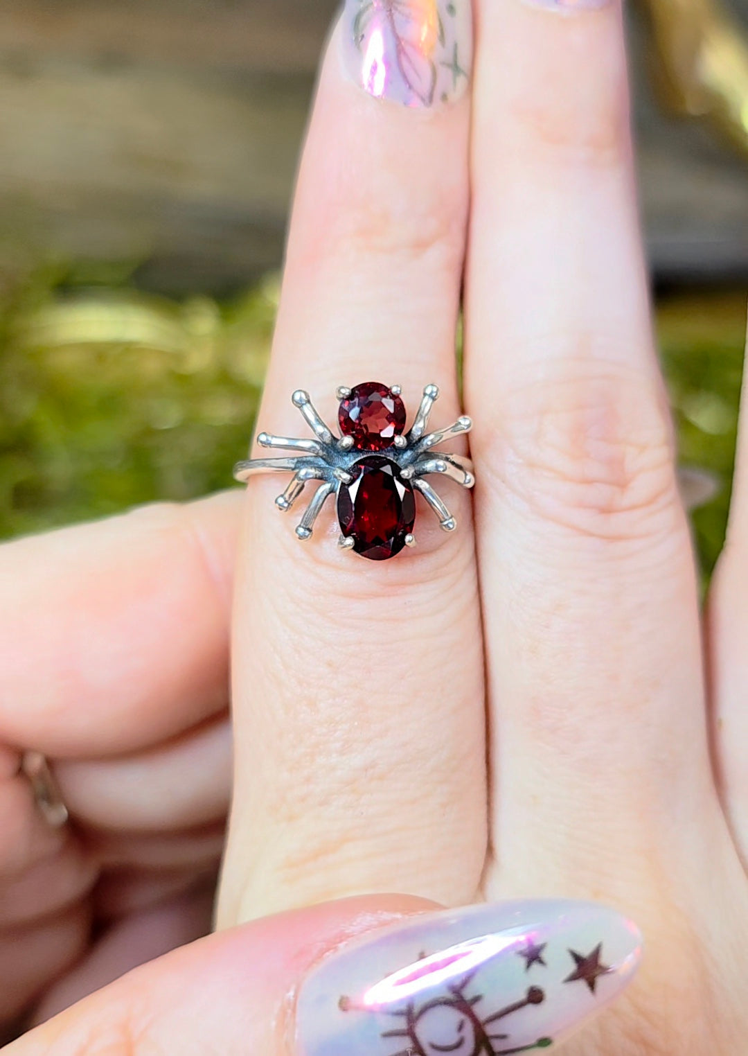 Garnet Spider Ring