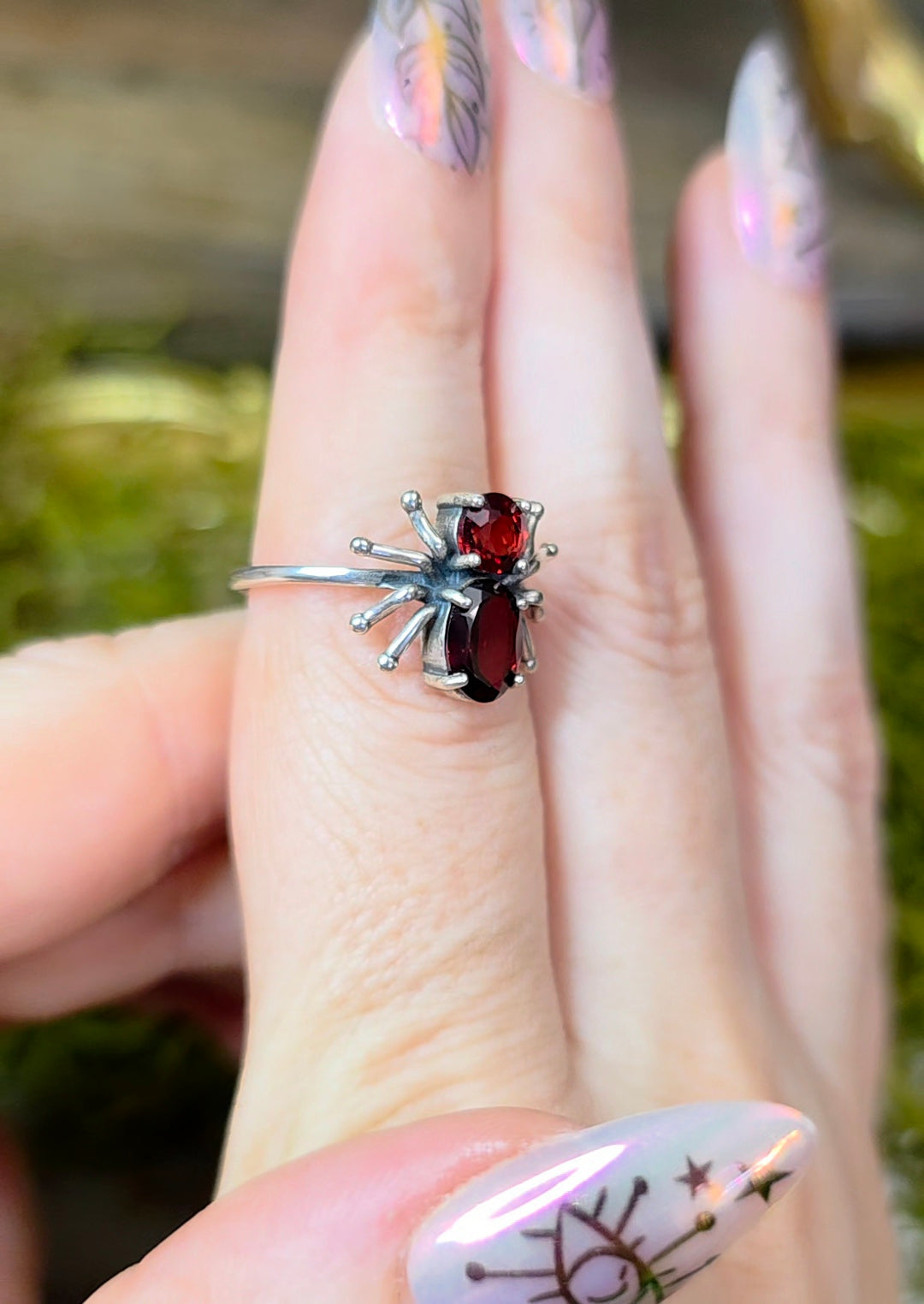 Garnet Spider Ring