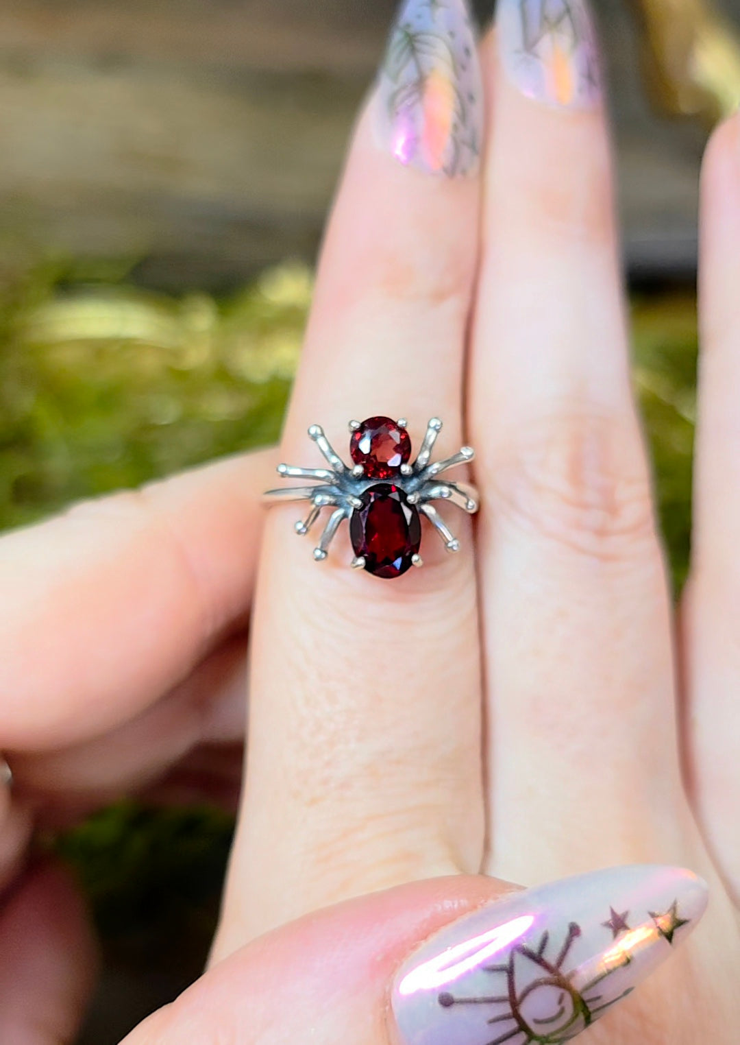 Garnet Spider Ring