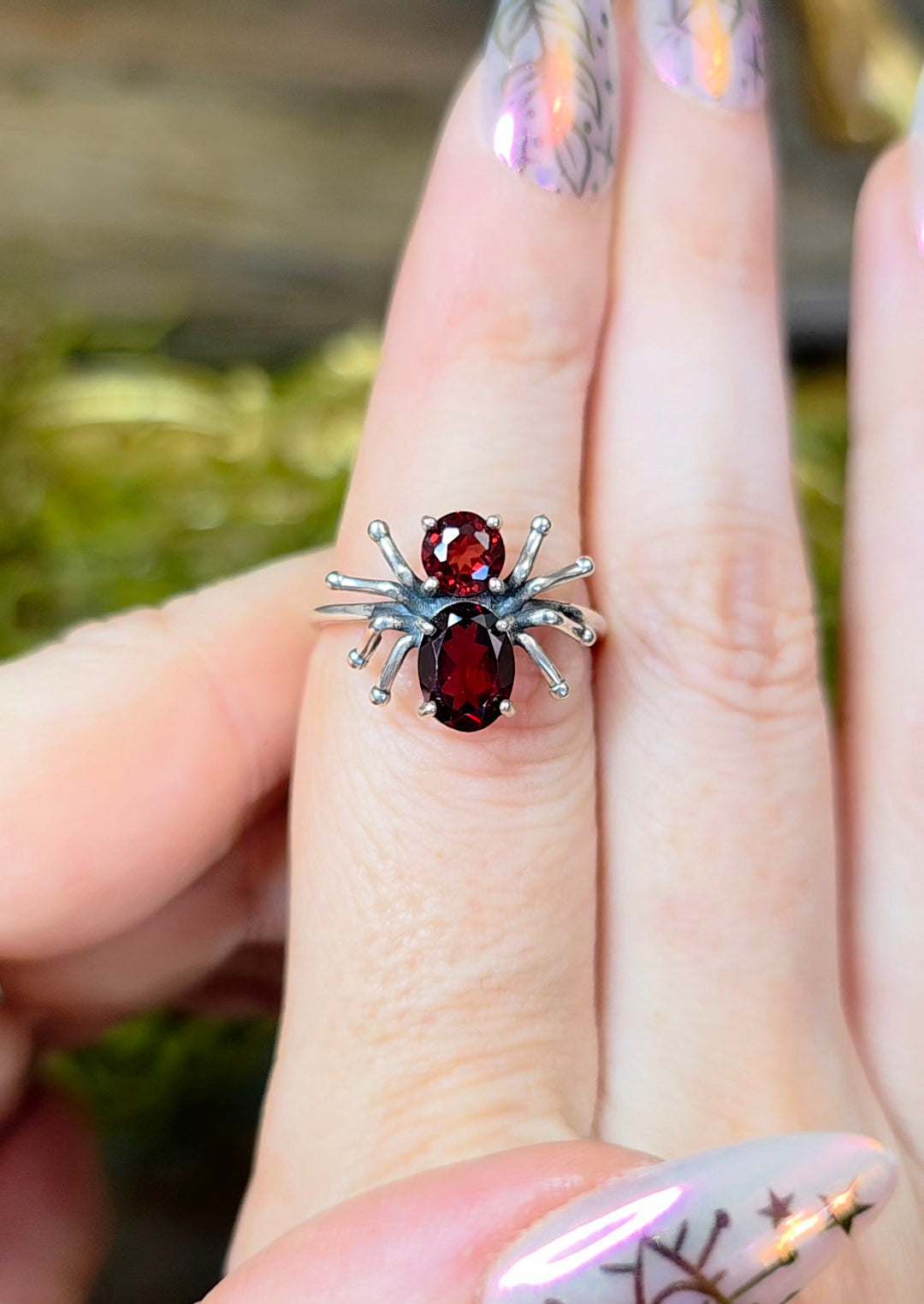Garnet Spider Ring