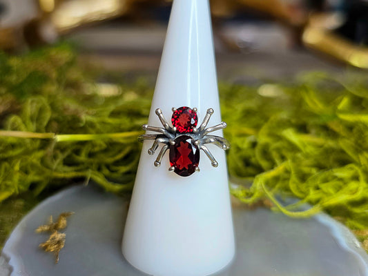 Garnet Spider Ring