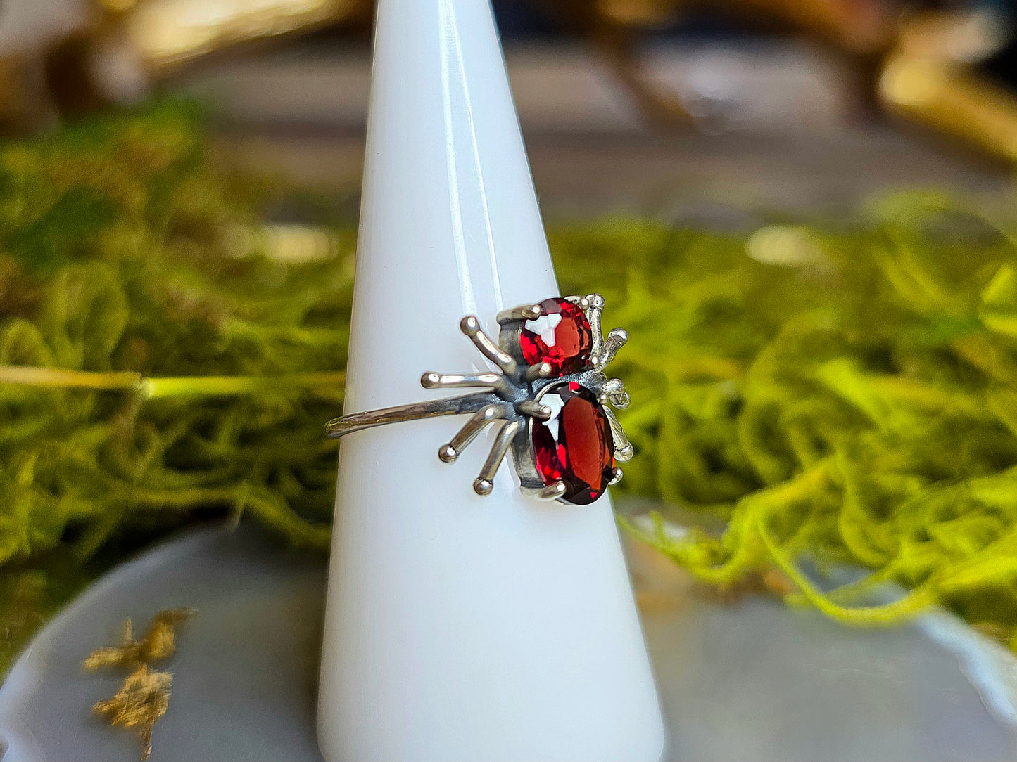 Garnet Spider Ring