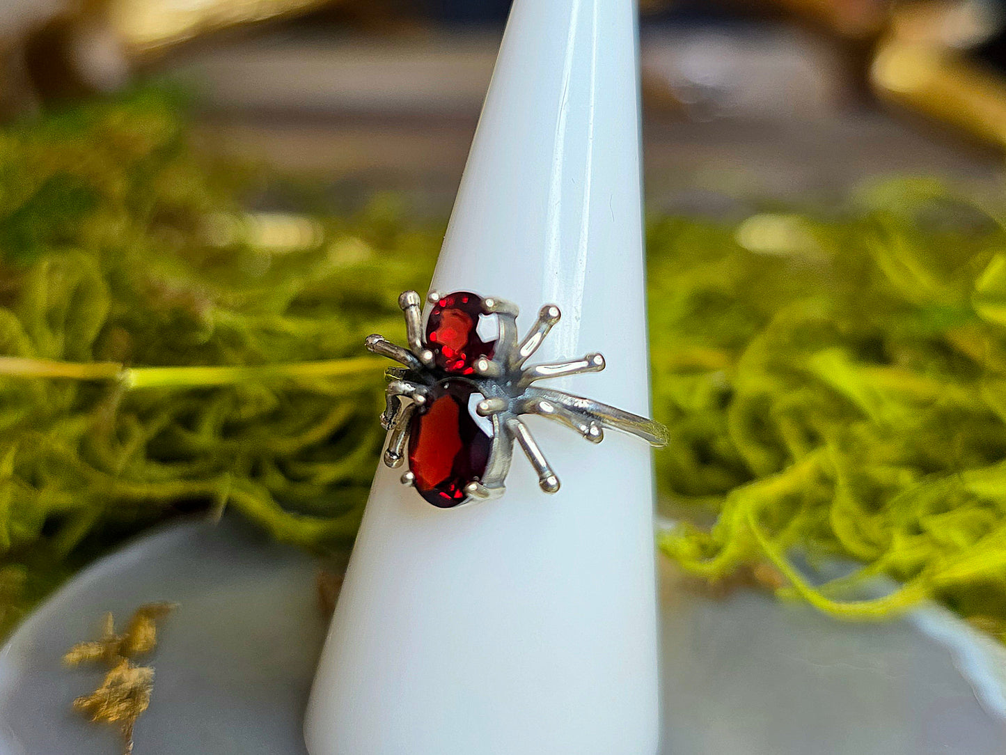 Garnet Spider Ring