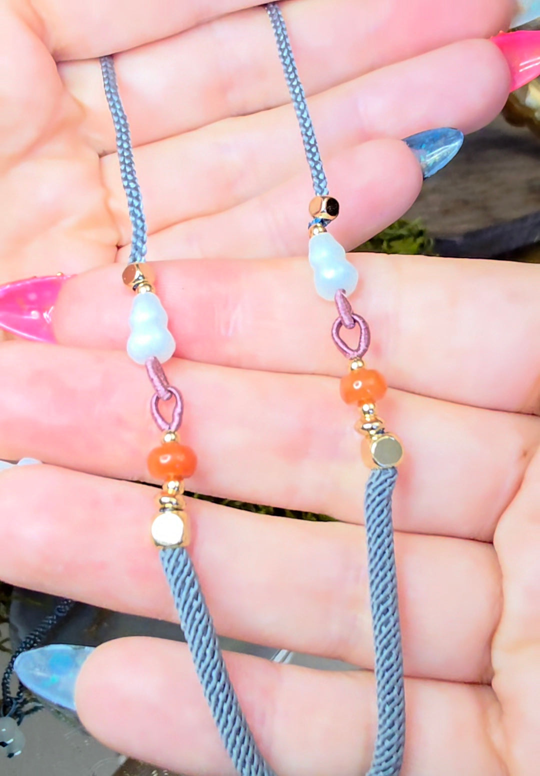 Black Jadeite Skeleton Pendant Necklace