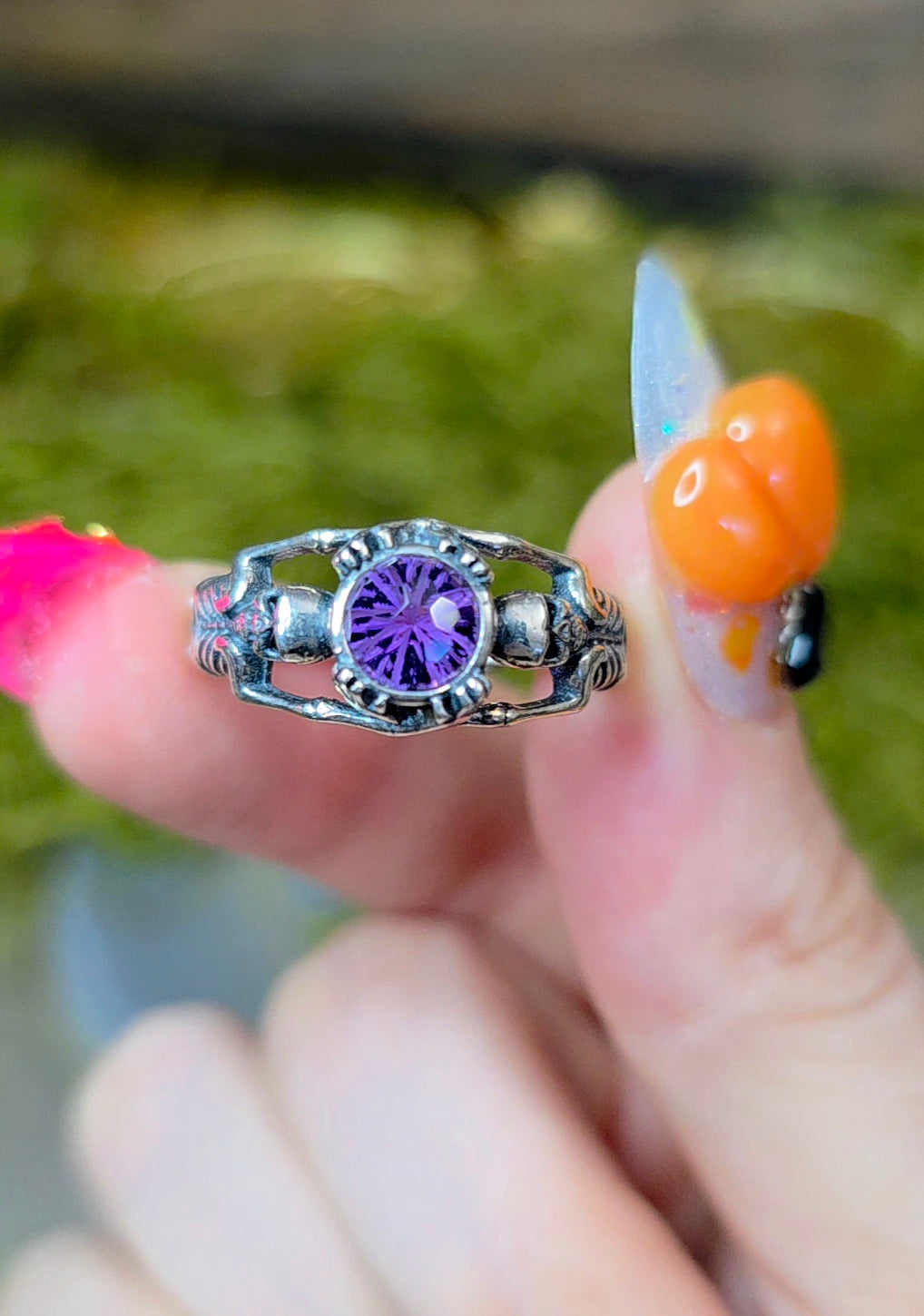 Amethyst Skeleton Ring