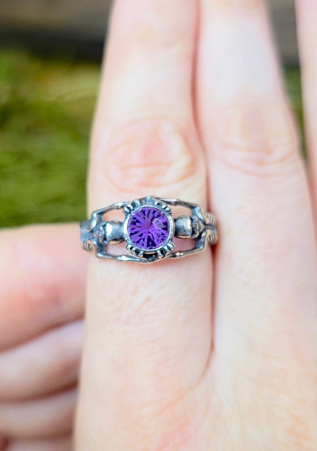 Amethyst Skeleton Ring