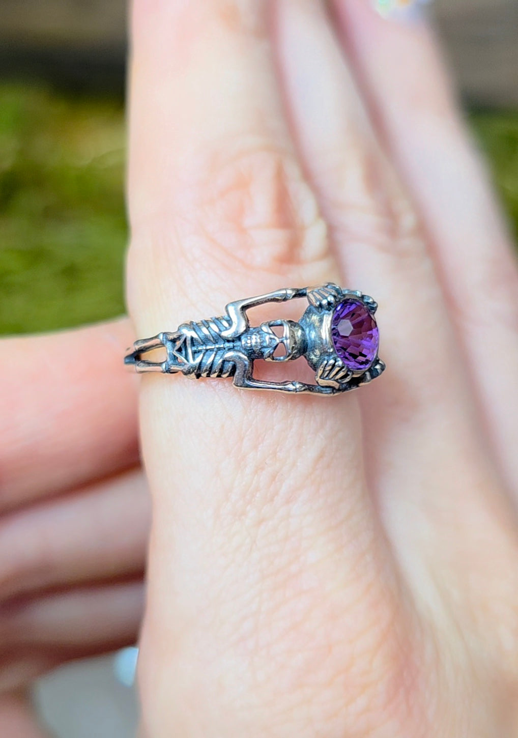 Amethyst Skeleton Ring