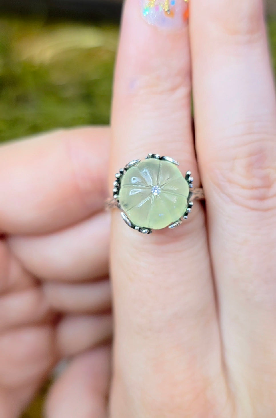 Prehnite Pumpkin Ring C