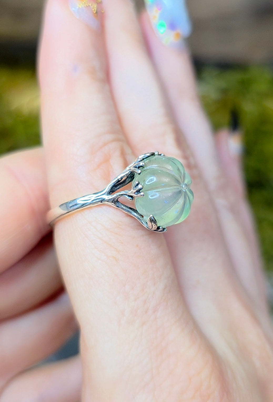 Prehnite Pumpkin Ring D