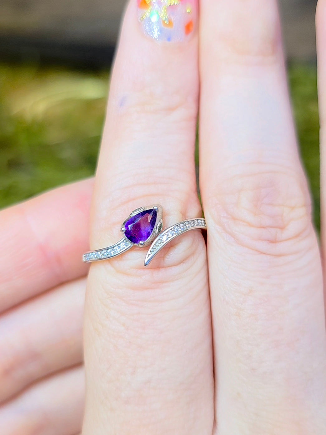 Amethyst Snake Ring B