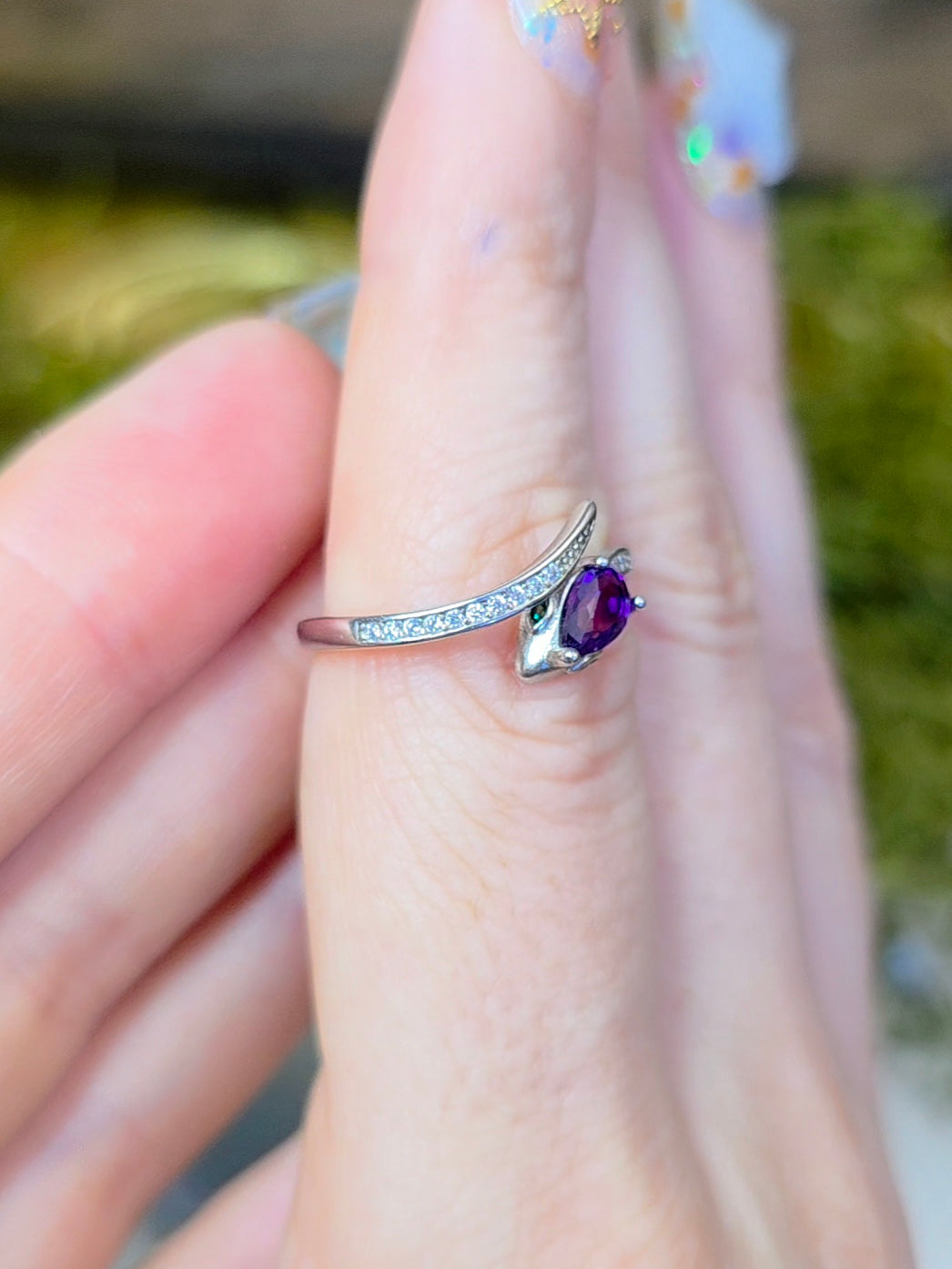 Amethyst Snake Ring B