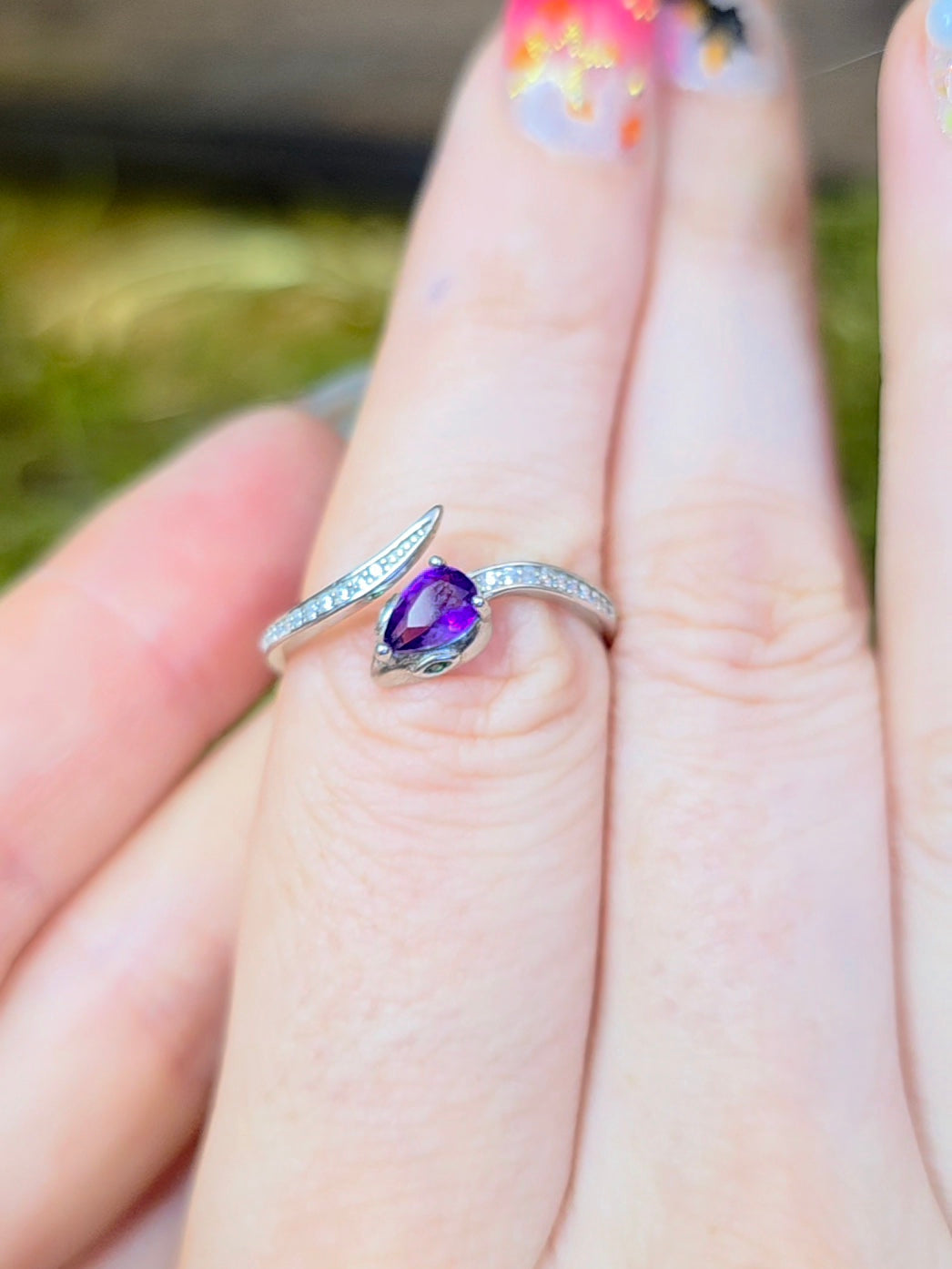 Amethyst Snake Ring B