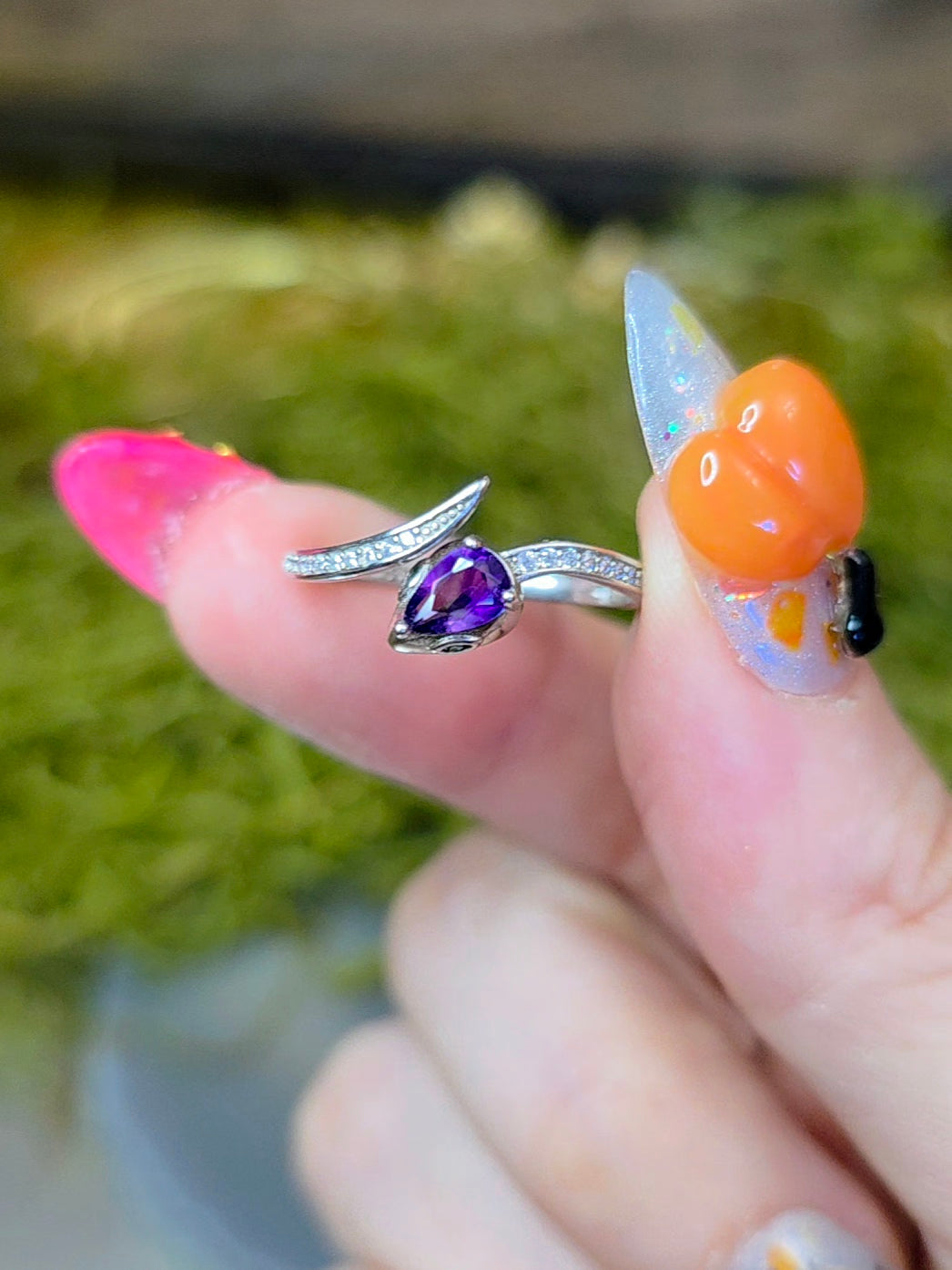 Amethyst Snake Ring B