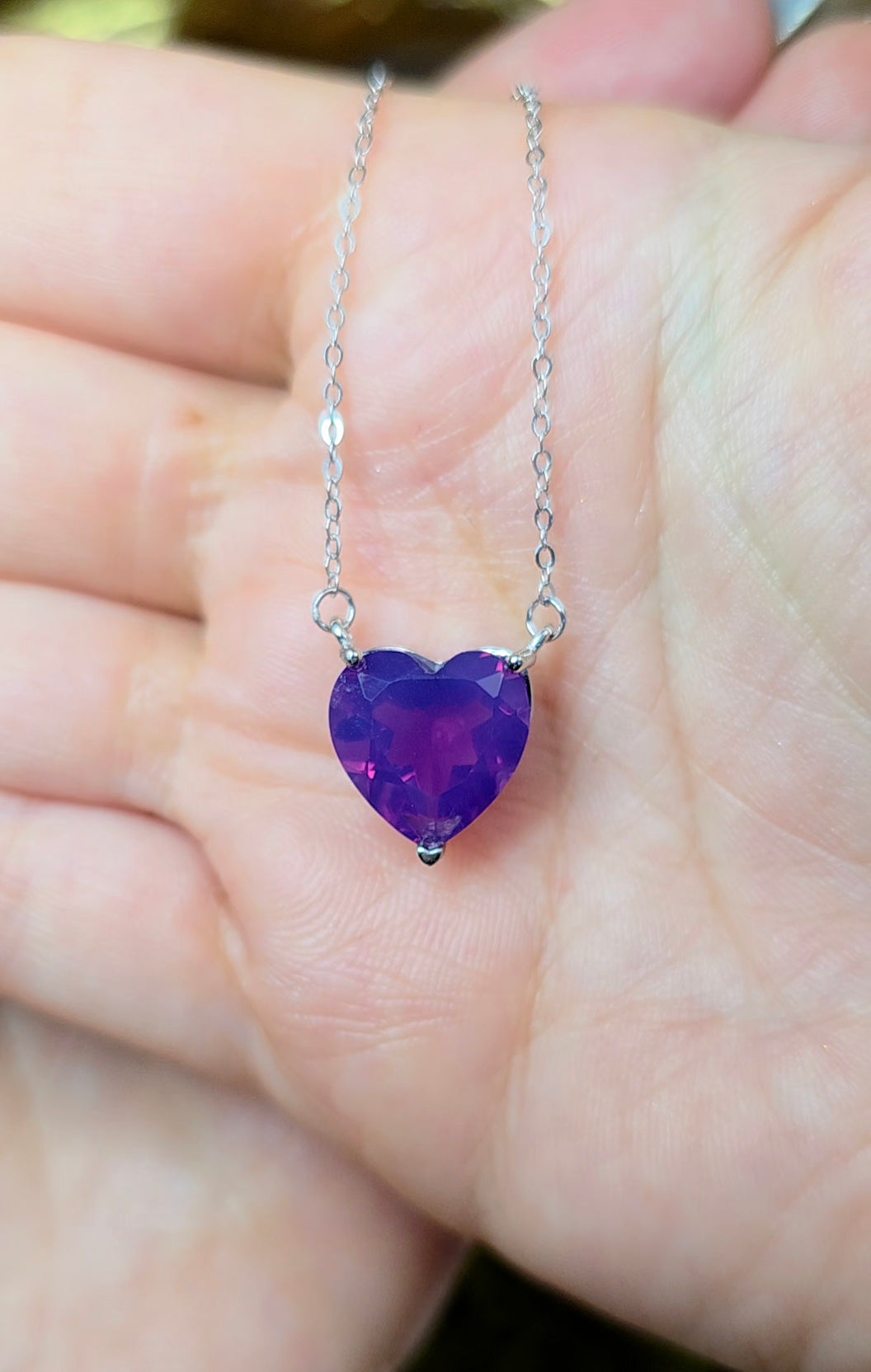 Lavender Moon Quartz Heart Necklace