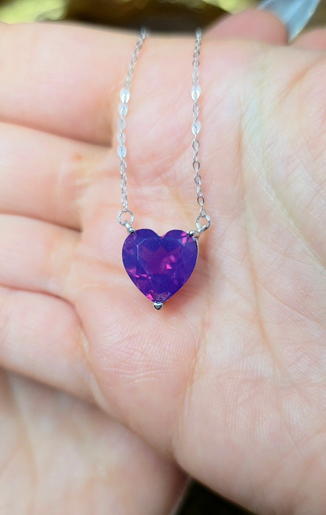 Lavender Moon Quartz Heart Necklace