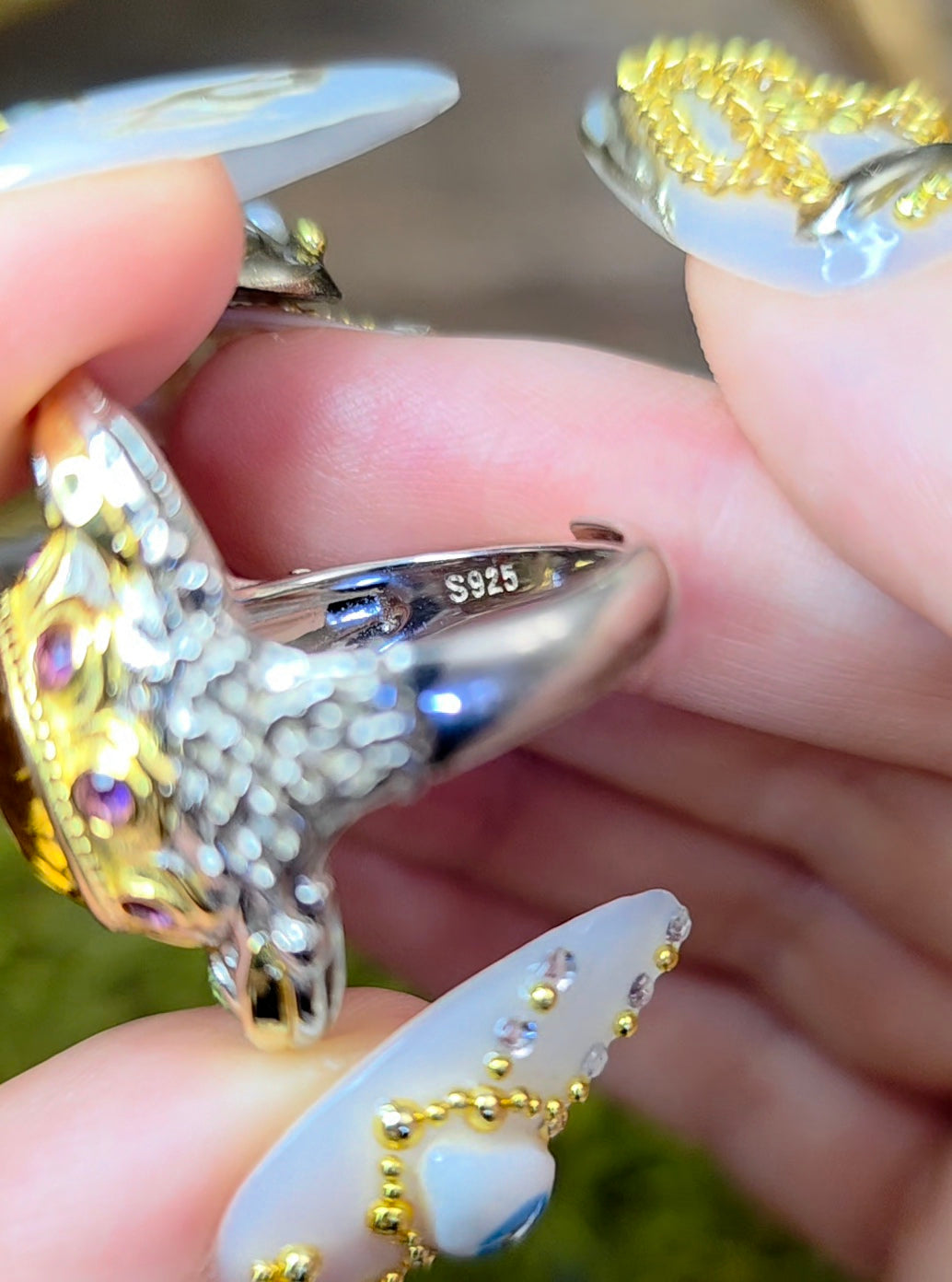 Luxury Citrine, Ruby, and Peridot Ring