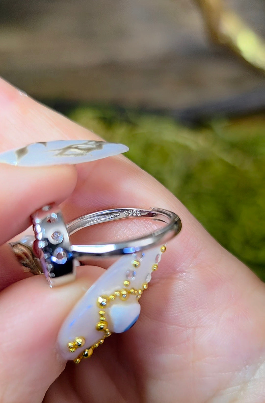 Lavender Moon Quartz Whale Ring