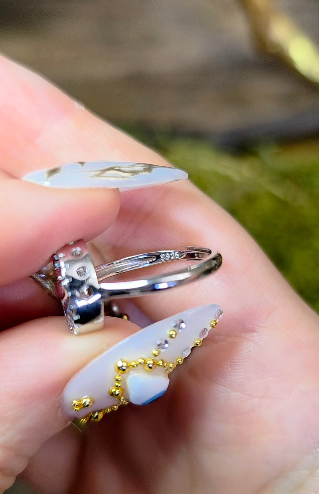 Blue Topaz Whale Ring