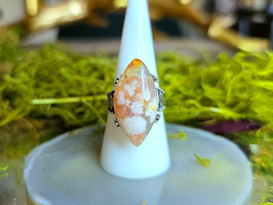 Flower Agate Ring B