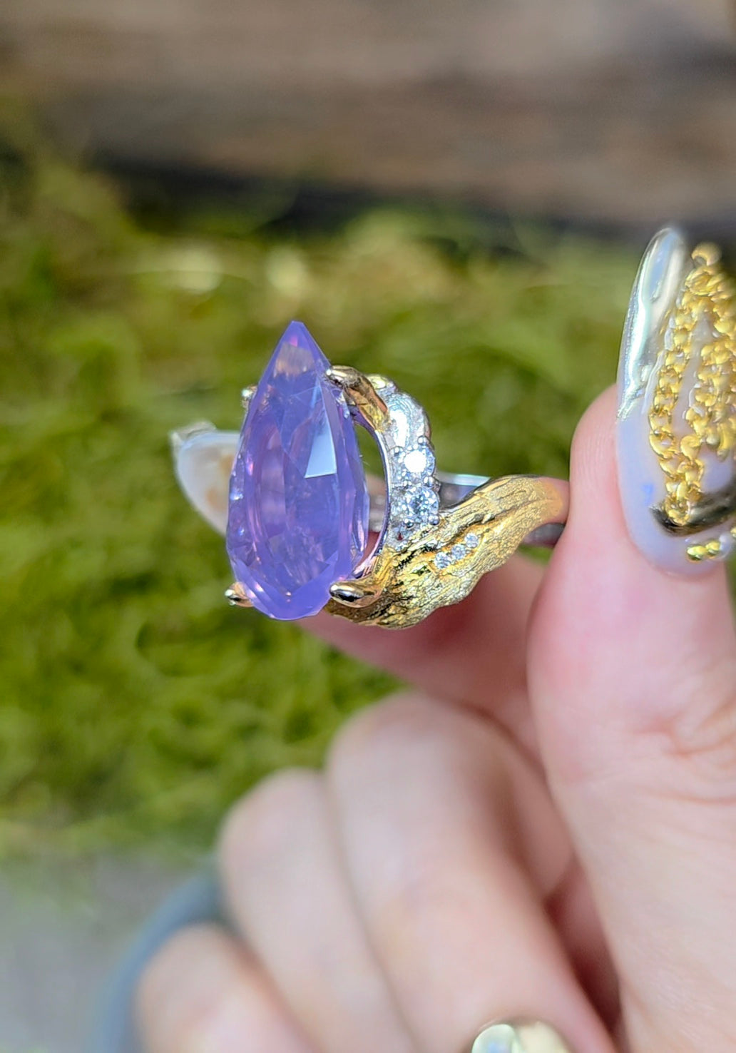 Lavender Moon Quartz Cocktail Ring D