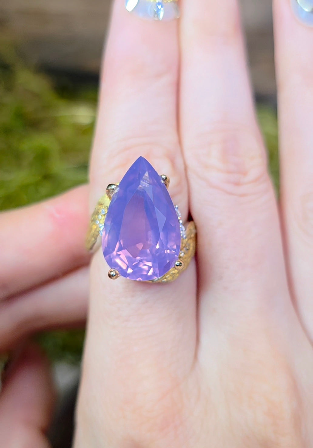 Lavender Moon Quartz Cocktail Ring D
