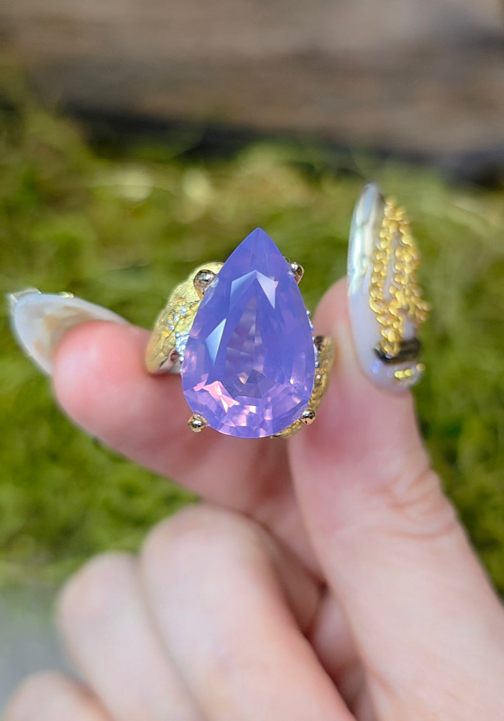 Lavender Moon Quartz Cocktail Ring D