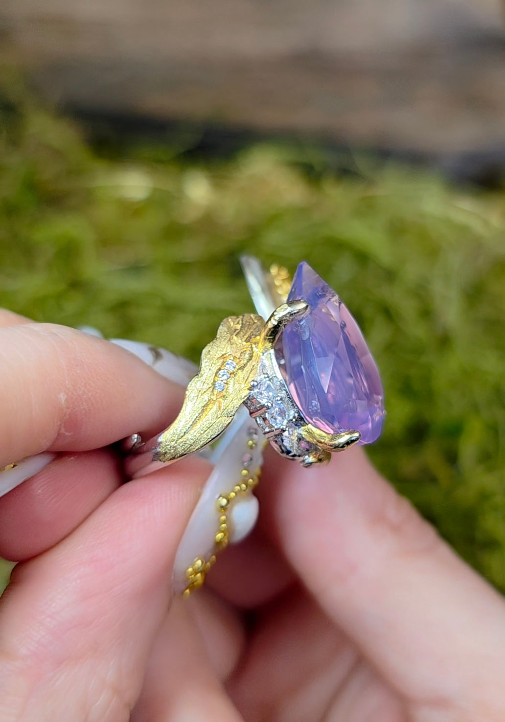 Lavender Moon Quartz Cocktail Ring D