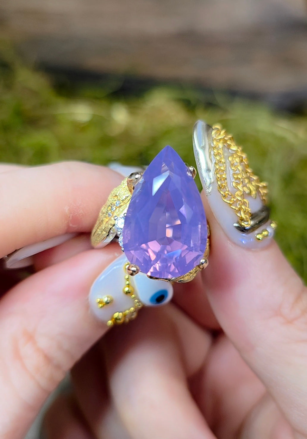 Lavender Moon Quartz Cocktail Ring D
