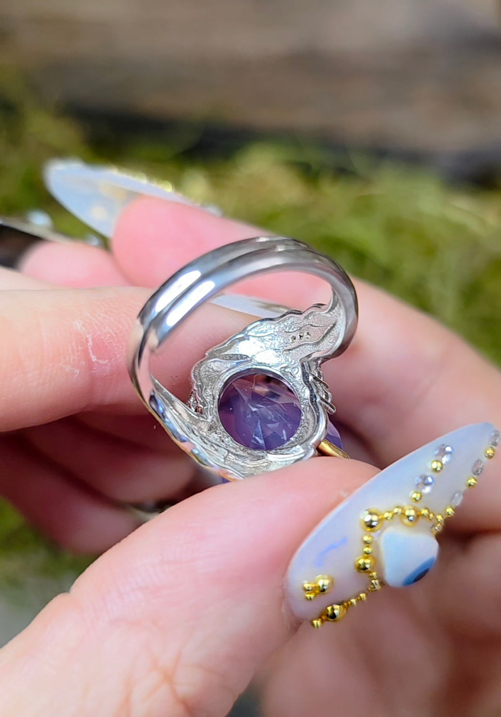 Lavender Moon Quartz Cocktail Ring D