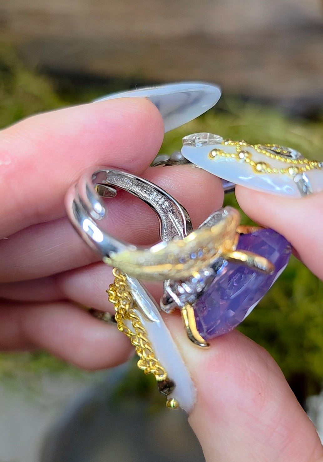 Lavender Moon Quartz Cocktail Ring D