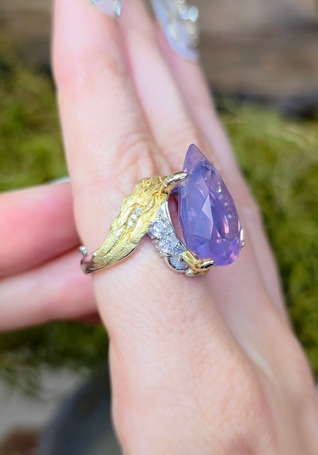 Lavender Moon Quartz Cocktail Ring D