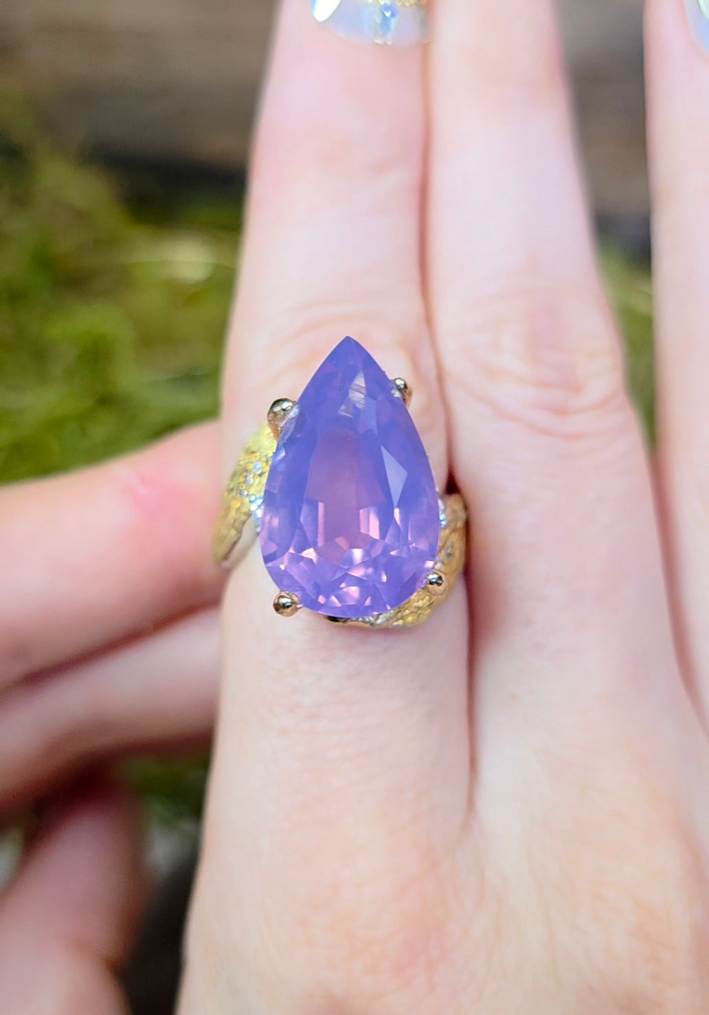 Lavender Moon Quartz Cocktail Ring D