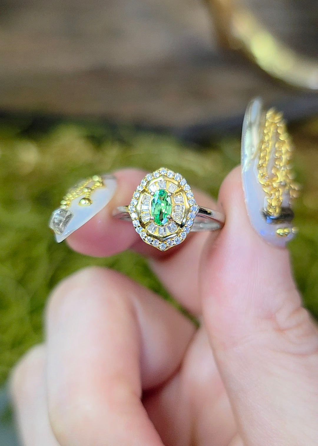 Tsavorite Art Deco Ring