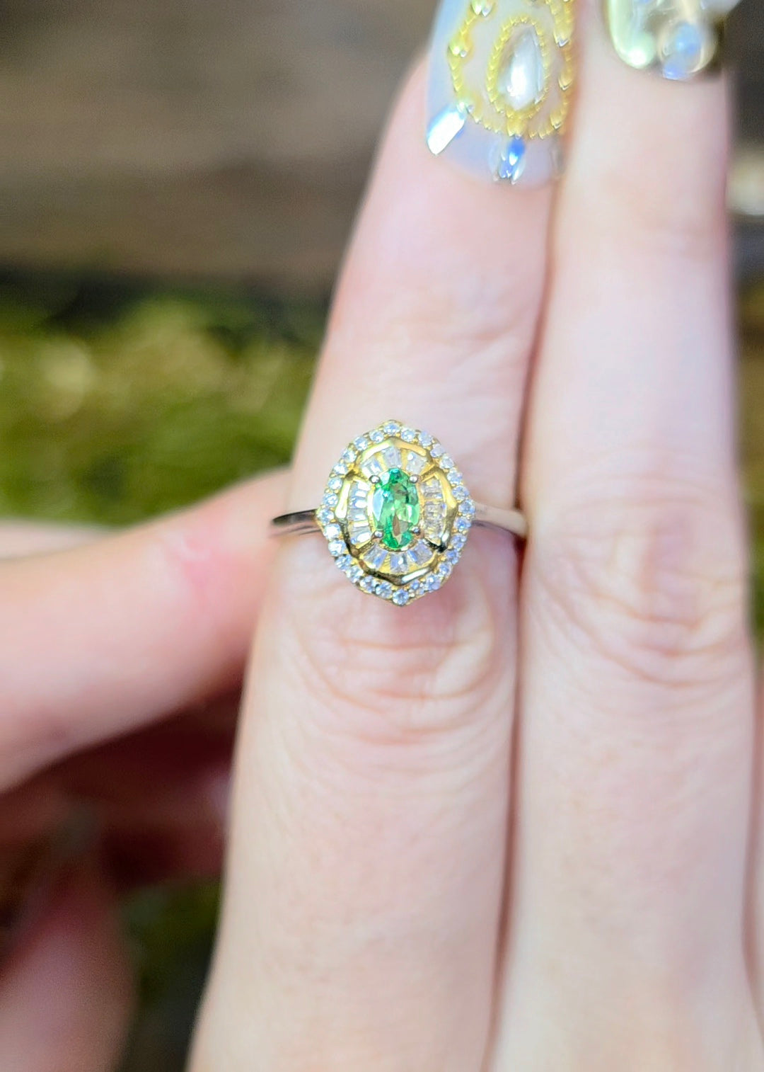 Tsavorite Art Deco Ring