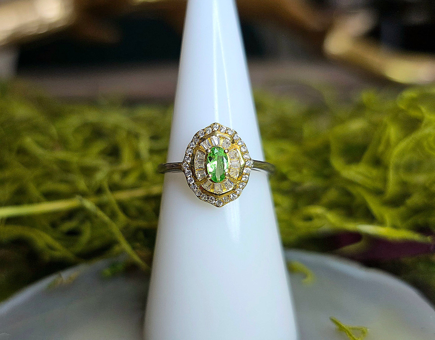 Tsavorite Art Deco Ring