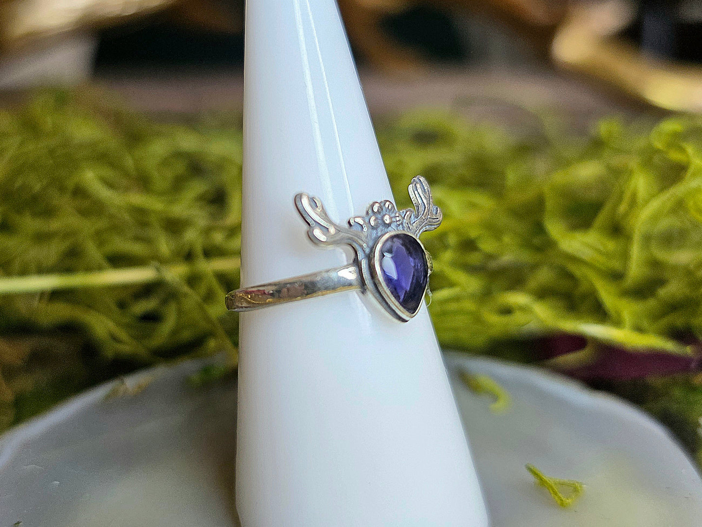 Iolite Deer Ring