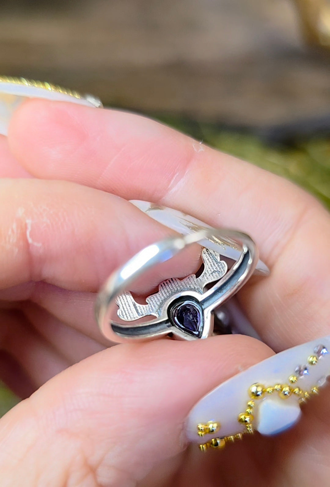 Iolite Deer Ring
